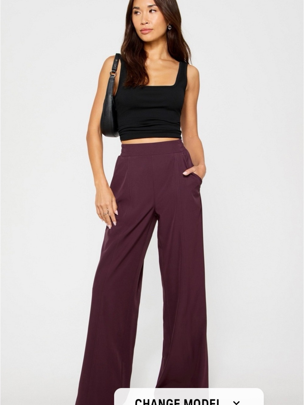 Fabletics Downtown Wide Leg Pant Oxblood Burgundy size S regular